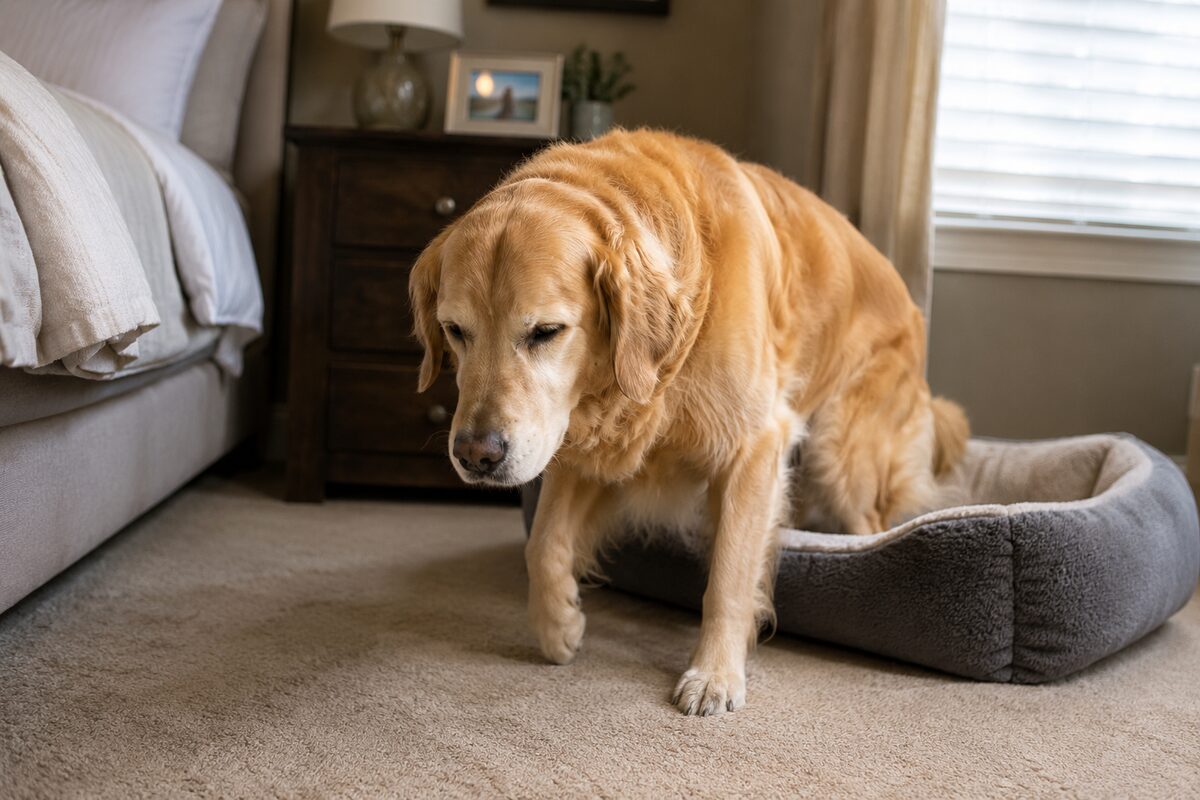 Dog with morning stiffness